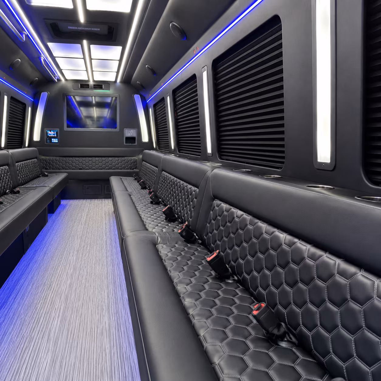 south san francisco party bus rental interior